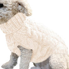 Suéter cálido de cuello alto para perro y gato, ropa de invierno de punto para mascotas, traje para cachorros, perros pequeños, gatos, Chihuahua, chaleco 2024 - compra barato