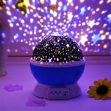 Projetor de lâmpada led estrelada master, luminária com projeção romântica rotativa de céu e lua, luz para crianças bebês, presente para o quarto 2024 - compre barato