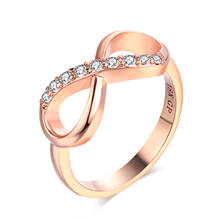 Zhouyang anéis de dedo para as mulheres qualidade superior número 8 rosa ouro cor anel moda jóias cristais austríacos presente r407 2024 - compre barato