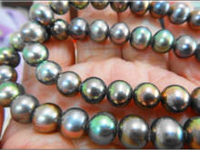 18 "размером 8-9 мм натуральный таитянский подлинный черный MULTICOLO идеально AAA жемчужное ожерелье 925 серебро 2024 - купить недорого