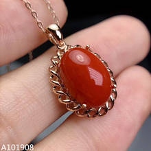 KJJEAXCMY Boutique Jewels  18K Gold Inlaid Natural Red Coral Female Ring Pendant Support Test Send 2024 - buy cheap