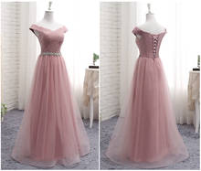 Vestido de dama de honra, rosa, comprimento até o chão, sexy, amor, cristal, cintura, pregas, festa, elegante, vestido de noiva 2024 - compre barato