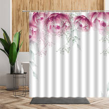 Cortina de chuveiro com flores 3d, cortina de banheiro romântica, à prova d'água, estilo nórdico, minimalista, para decoração de banheira, de poliéster 2024 - compre barato