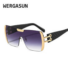 WERGASUN 2021 New Square Sunglasses Women Fashion Oversized Vintage Glasses Men Shades Retro Gradient Colors Oculos UV400 2024 - buy cheap
