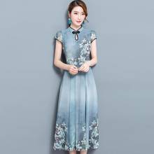 2022 New Spring Chiffon Dress Robe Elegant Vintage Chiffon Party Dresses 3XL Plus Size Female Retro Chinese Style Clothing AE509 2024 - buy cheap