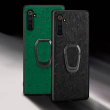 Genuine Ostrich Grain Leather for Realme GT Neo 2 GT Master Explorer Narzo 30 Q3 PRO C21 For OPPO Find X2 X3 Pro Magnetic Cover 2024 - buy cheap