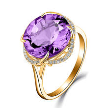 Cristal roxo ametista pedras preciosas zircon diamantes anéis para mulher 18k cor do ouro jóias bijoux bague festa moda presentes novo 2024 - compre barato
