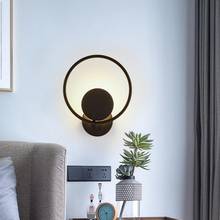 Luminária de parede para decoração de sala de estar, lâmpada de led de ferro, decorativa, moderna, simples, redonda, de hotel, para casa