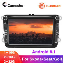 Camecho Android 8,1 автомобильный мультимедийный плеер GPS 2 Din Авто радио для VW/Volkswagen/Golf/Polo/Passat/b7/b6/SEAT/leon/Skoda 2024 - купить недорого