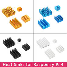 Dissipador de calor raspberry pi 4, dissipador de calor de alumínio prateado dourado azul preto cpu ram cooler para raspberry pi 4 modelo b 2024 - compre barato