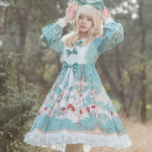 Vestido de lolita gótico kawaii, para meninas, japonês, loli, doce, vintage, renda, gola peter pan, laço, impressão vitoriana 2024 - compre barato