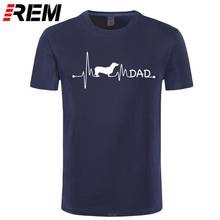 REM-Camiseta de cuello redondo para hombre y mujer, camisa de primavera y otoño con estampado de corazones, pulsos, dachshund, teckel, papá, regalo para primavera y otoño 2024 - compra barato