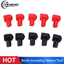 Vehemo 10 шт. черный красный аккумулятор клемма загрузки резиновый изоляционный чехол инструмент 20x12мм 2024 - купить недорого