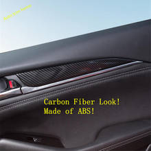 Inner Door Pull Doorknob Handle Strip Cover Trim Fit For Mazda 6 2019 - 2021 / ABS Carbon Fiber Look Auto Accessories 2024 - buy cheap