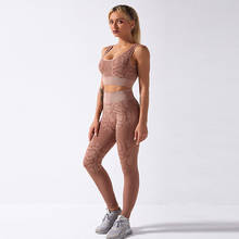 New Fashion Sport Sets for Women Sport Suits Gym Outfit Snake Print Seamless Fitness Gym Clothing 2 Piece Sportswear 2024 - buy cheap