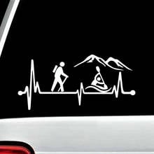 16*7.5cm Hiking Heartbeat Lifeline Decal Sticker Motorcycle SUVs Bumper Car Window Laptop Car Stylings 2024 - buy cheap