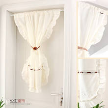 Korean Style Kitchen short curtains roman blinds floral white sheer panel white cotton window treatment door curtains home decor 2024 - buy cheap