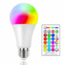 E27 B22 RGBW светодиодные лампочки 4 Вт 7 Вт 10 Вт 15 Вт 110 В 220 В, сменная цветная RGB светодиодный ная лампа с ИК-пультом дистанционного управления 2024 - купить недорого