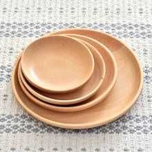 1Pc Wooden Round Fruit Storage Plate Home Kitchen Dinner Dessert Saucer Tray Household Tableware 2024 - buy cheap