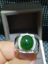 Man Ring Real and Natural Original Man Jade Ring Stone Rings Solid 925 Silver Gemstone Ring 2024 - buy cheap