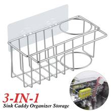 Stainless Steel Sponge and Brush Holder No Drilling Kitchen Sink Organizer Waterproof Sink Caddy Bathroom Holder-Shelf 2024 - buy cheap