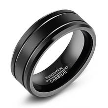 Классическое кольцо в стиле панк мужское классическое простое вольфрамовое стальное кольцо может быть индивидуальная надпись 8 мм кольцо ювелирное изделие подарок VR556 2024 - купить недорого