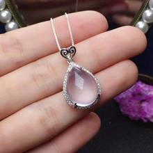 100% Natural and Real Rose Quartz Necklace 925 Sterling Silver Pendant Female Birthday Jewelry 2024 - buy cheap