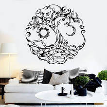 Tree of Life Wall Decal Family Bedroom Living Room Yoga Studio Interior Decor Vinyl Sticker Sun Moon Trees Roots Art Mural 4202 2024 - buy cheap