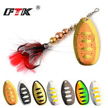 FTK Fishing Lure Spinner Bait Spoon Lures 1pcs 8g 13g 19g Metal Bass Hard Bait With Feather Treble Hooks Wobblers Pike Tackle 2024 - buy cheap