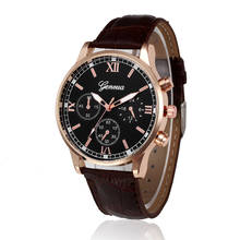 Мужские часы 2021 новые модные роскошные мужские кварцевые наручные часы Ретро дизайн кожаный ремешок аналоговые кварцевые наручные часы из сплава 2024 - купить недорого