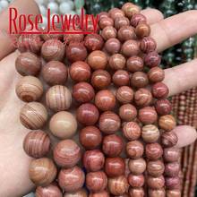 Natural Wood Jaspers Stone Beads Red Round Loose Spacer Beads For Jewelry Making DIY Bracelets Necklaces 15'' 4 6 8 10 12 mm 2024 - buy cheap