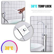 vidric thermostatic bath shower faucet dual handles thermostatic mixer tap floor standing bathtub faucet 360 rotation shower  FR 2024 - buy cheap