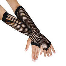 2021 Punk Goth Lady Disco Dance Costume Lace Fingerless Mesh Fishnet Gloves Motorcycle protection Black Cheap Wholesale 2024 - купить недорого