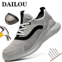 DAILOU Safety Work Shoes Men's Boots Puncture-Proof Steel Toe Safety Shoes Lightweight Work Safety Boots Men Shoes Sneakers 2024 - buy cheap