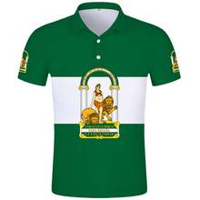 Andalusia Polo Shirt Free Custom Made Name Number Sevilla Polo Shirt Print Flag Word Malaga Cadiz Granada Huelva Almeria Spain 2024 - buy cheap