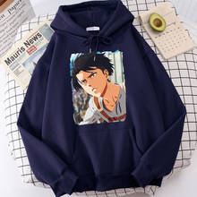 Обувь для косплея по аниме «атака на Титанов» японский аниме мужская с капюшоном одежда с принтом простота Свободный пуловер уличная карман Модные Hoodys для мужчин 2024 - купить недорого