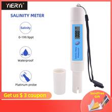 Yieryi medidor de salinidade, caneta digital para teste de qualidade da água, à prova d'água, alta precisão, temperatura da salinidade, tipo caneta testadora 2024 - compre barato