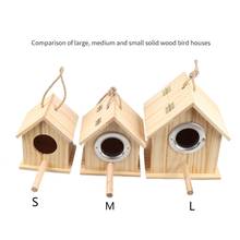  Wooden Birds House Pet Parakeet Cockatiel Breeding Nesting Cage Box Home Garden Hanging Decor 2024 - buy cheap