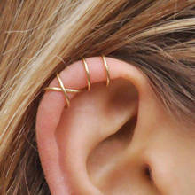 5pcs/set Fashion Gold Color Ear Cuffs Leaf Clip Earrings for Women Climbers No Piercing Fake Cartilage Earring 2024 - buy cheap