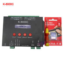 K-8000C programmable DMX/SPI SD card LED pixel controller;off-line;DC5-24V for RGB full color led pixel light strip 2024 - buy cheap
