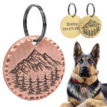 Placa de identificação de cachorro personalizada, acessório com nome personalizado para coleira de cachorro, placa de identificação de metal redonda, produtos para animais de estimação 2024 - compre barato