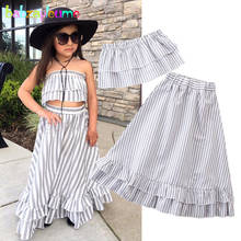 Conjunto de ropa de verano para niñas pequeñas, chaleco a rayas + falda, 2 piezas, BC1624-1, 2 a 6 años, 2019 2024 - compra barato