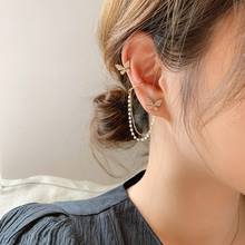 Romantic Butterfly Gold Dangle Earring For Woman Korean Fashion Crystal Jewelry New Clips Party Girl's Sexy Earcuff Earrings 2024 - buy cheap