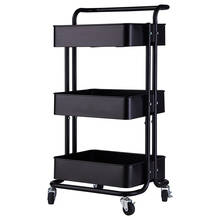 3-Tier Metal Rolling Cart with handle, Utility Cart, Kitchen Cart,for Kitchen, Bathroom,Office ,Home 2024 - buy cheap