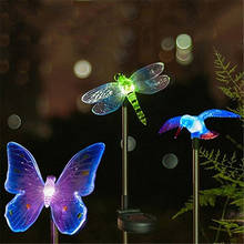 Solar LED Solar Stake Lights Outdoor Dragonfly Butterfly Bird Lawn Lamps Outdoor Garden Lawn Landscape Pathway Lights 2024 - buy cheap