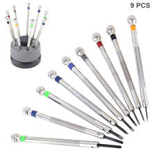 9pcs/set Professional 0.6mm-2.0mm Pure Steel Screwdriver Slotted and Philips Screw Head for Watch / Glasses Repair Tool Set 2024 - buy cheap