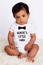 Aunties Little Man/летний модный Детский комбинезон для новорожденных; Одежда с забавным принтом; Комбинезон для маленьких мальчиков; Одежда с коротким рукавом для малышей 2024 - купить недорого