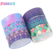 DUWES 50yards fish scale Printed Grosgrain Ribbon Accessory Hairbow Headwear Decoration DIY Wholesale OEM D1160 2024 - buy cheap