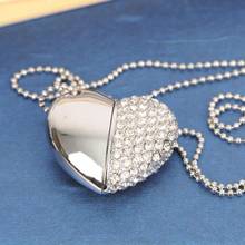 Luxury Heart Jewelry USB Flash Drive 128GB USB 3.0 High Speed Pen Drive 64GB Pendrive 1TB 2TB 32GB 16GB Memory Card Stick Gift 2024 - buy cheap