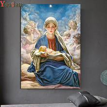 5D DIY square/round Diamond Painting Virgin Mary and Angel Baby Cross Stitch Diamond Embroidery Rhinestone Home Decor, 2024 - buy cheap